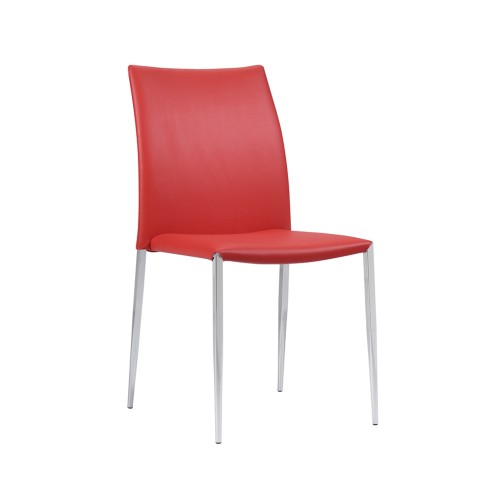 Siena Dining Chair Red Faux Leather. Set of 4