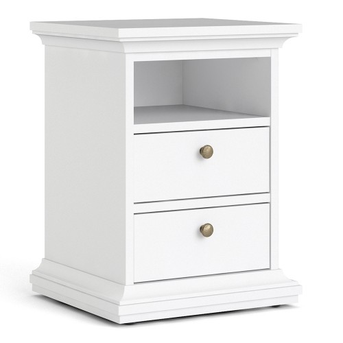 Paris Bedside 2 Drawers in White