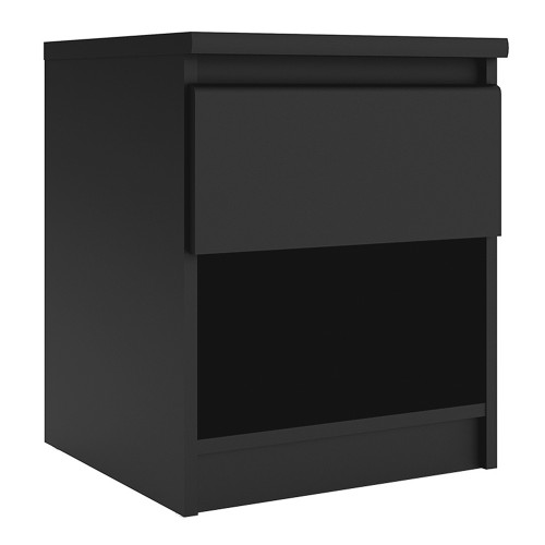 Naia Bedside - 1 Drawer 1 Shelf in Black Matt