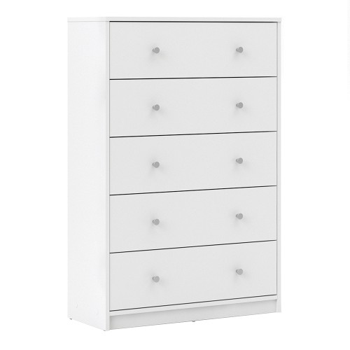 May Chest of 5 Drawers in White