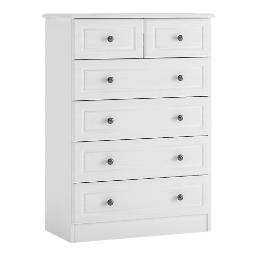 Hampshire 2 plus 4 chest of drawers in white textured MDF and white melamine