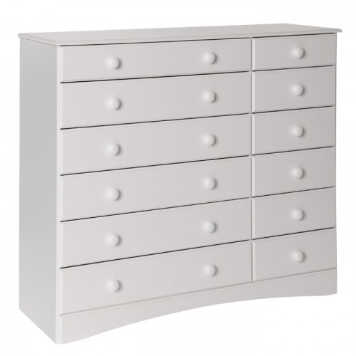 Scandi 6 + 6 Drawer Extra wide chest in White