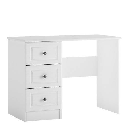 Hampshire 3 drawer dressing table in white textured MDF and white melamine