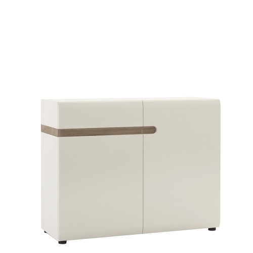 Chelsea Living 1 drawer 2 door sideboard in white with an Truffle Oak Trim