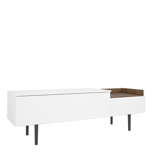 Unit Sideboard 2 Drawers in White and Walnut