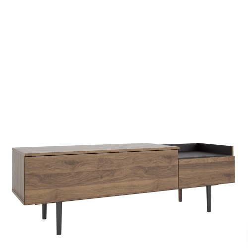 Unit Sideboard 2 Drawers in Walnut and Black