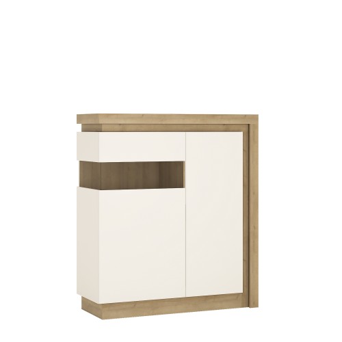Lyon 2 door designer cabinet (LH) in Riviera Oak/White High Gloss