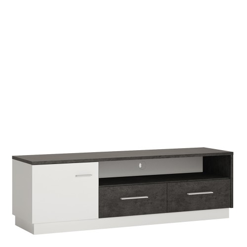 Zingaro 1 door 2 drawer wide TV cabinet