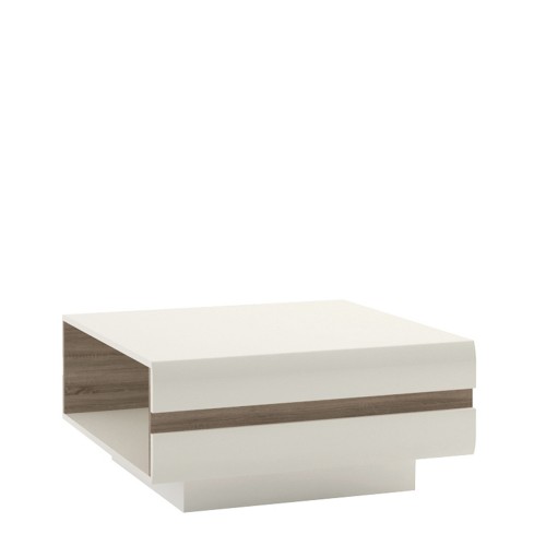 Chelsea Living Small Designer Coffee Table in white with an Truffle Oak Trim