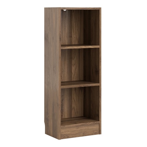 Basic Low Narrow Bookcase (2 Shelves) in Walnut
