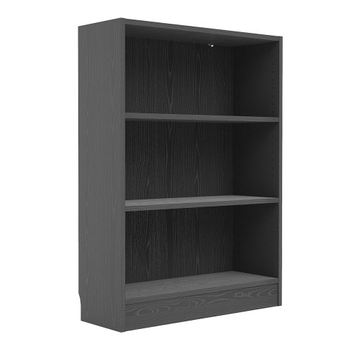 *Basic Low Wide Bookcase (2 Shelves) in Black Woodgrain