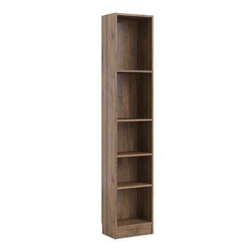 Basic Tall Narrow Bookcase (4 Shelves) in Walnut