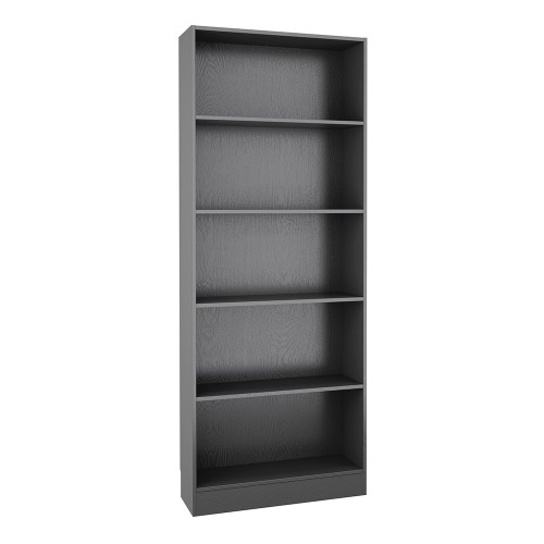 *Basic Tall Wide Bookcase (4 Shelves) in Black Woodgrain