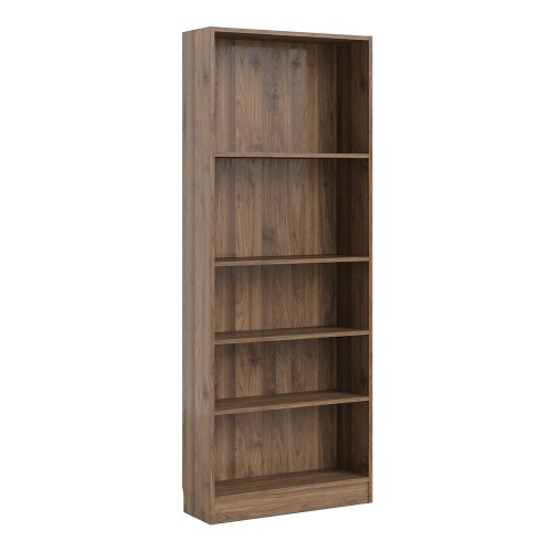 Basic Tall Wide Bookcase (4 Shelves) in Walnut