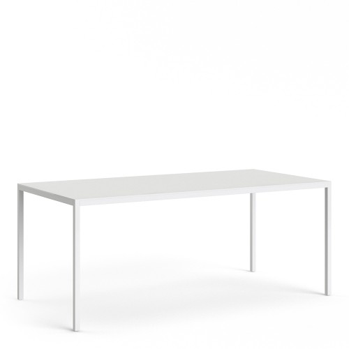 Family Dining Table 180cm White Table Top with White Legs
