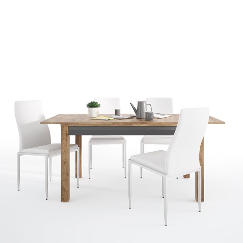 Dining set package Havana extending dining table + 4 Milan High Back Chair White.