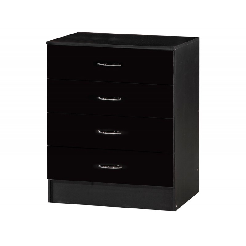 Alpha Black Gloss Two Tone Chest Of 4 Drawers