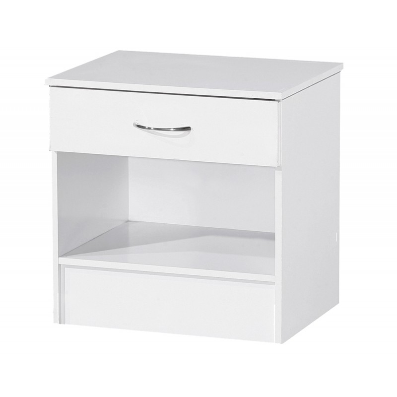 Alpha White Gloss Two Tone 1 Drawer Bedside