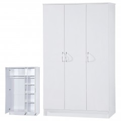Alpha White Gloss Two Tone 3 Door Standard Wardrobe