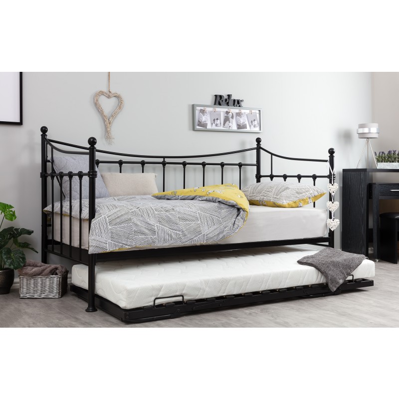 Jasmine Black Daybed With Trundle