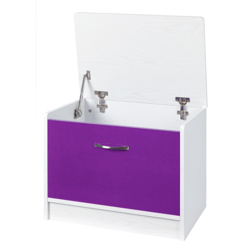 Marina Purple Gloss & White Ottoman Storage
