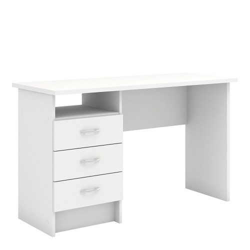 Function Plus Desk 3 Drawers in White