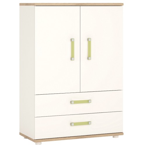 4KIDS 2 door 2 drawer cabinet with lemon handles