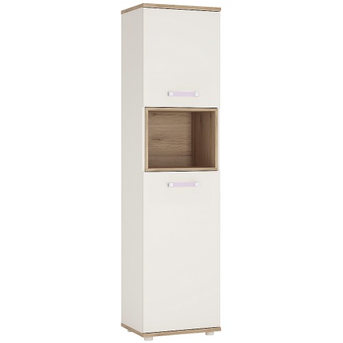 4KIDS Tall 2 door cabinet with lilac handles
