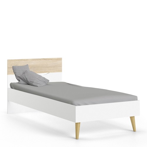 Oslo Euro King Bed (160 x 200) in White and Oak